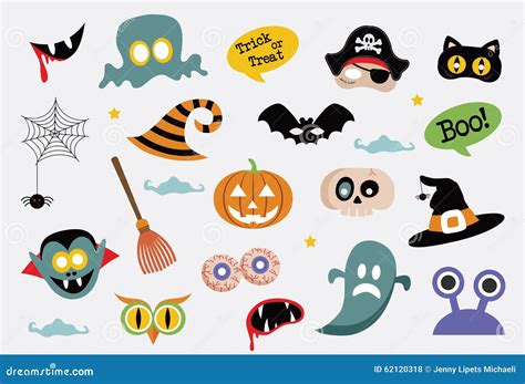 Halloween Symbols And Icons Collection Vector Illustration