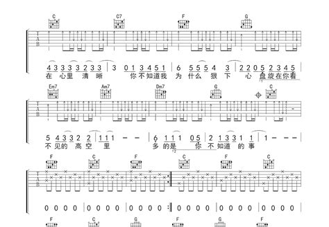 你不知道的事吉他谱 王力宏C调弹唱61 原版 环游吉他UP 吉他世界