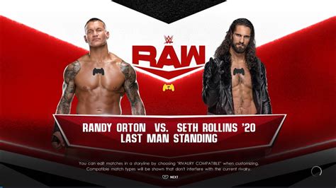 Randy Orton The Legend Killer Vs Seth Rollins Monday Night Messiah