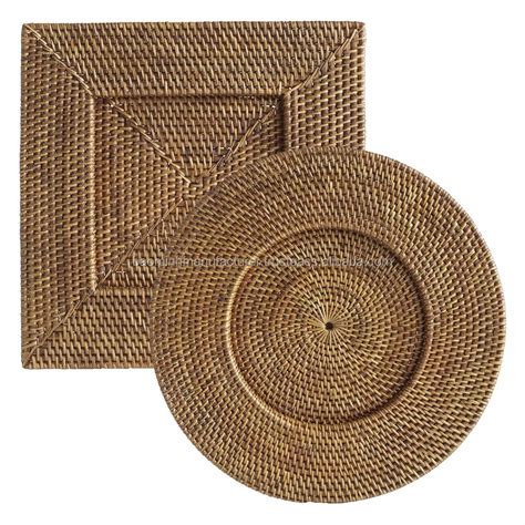 Super Quality Brown Square And Round Rattan Charger Plate Buy