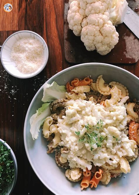 Blumenkohl Käse Nudeln cremig schnell lecker Rezept