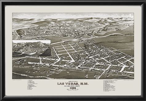 Las Vegas NM 1882 | Vintage City Maps - Restored City Views