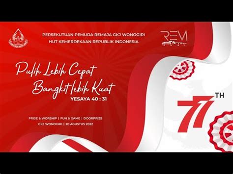 Persekutuan Hut Ri Pemuda Remaja Gkj Wonogiri Youtube