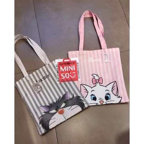 Jual Miniso 🆕 Tote Bag Disney Cat Collection Marie Lucifer 33x36cm