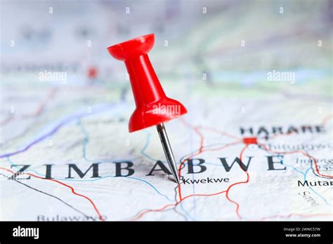 Kwekwe , Zimbabwe pin on map Stock Photo - Alamy