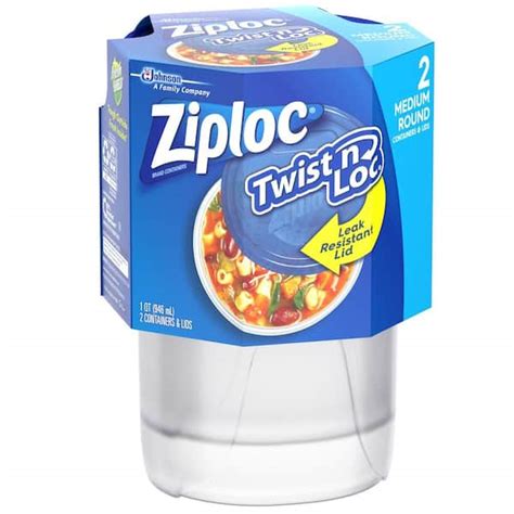 Ziploc 32 Oz Medium Twist N Loc Round Container 018035 The Home Depot