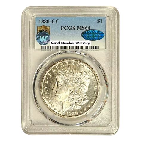 1880 Cc Morgan Silver Dollar Carson City Cac Pcgs Ms64 Sight White Coinstv