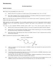 Biochemistry Buffers Pdf Biochemistry Practice Questions Buffer