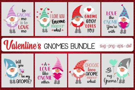 Valentines Day Gnomes Bundle Gnomes Quotes Bundle 1148637 Svgs