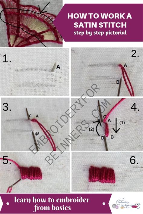 Satin Stitch How To Work A Satin Stitch Step By Step