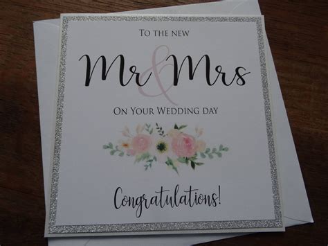 To The New Mr And Mrs On Your Wedding Day Congratulations Etsy Uk