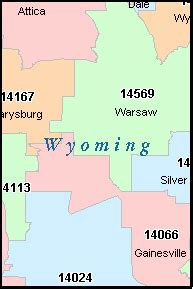 WYOMING County, New York Digital ZIP Code Map