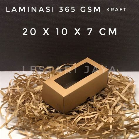 Jual Box Kraft Coklat LAMINASI JENDELA Untuk Kotak Kue Roti Bolu Gulung