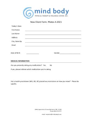 Fillable Online New Client Form Pilates Docx Fax Email Print PdfFiller