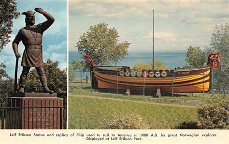 Postcard From The Leif Erikson Statue And Viking Ship Perfect Duluth Day