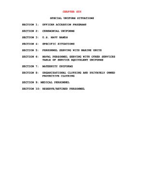 Fillable Online Gwu CHAPTER SIX U S NAVY UNIFORM REGULATIONS