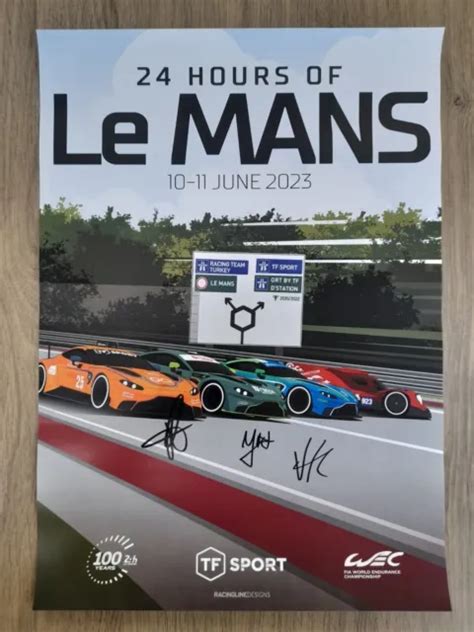 Affiche Poster Dedicacee 24 H Du Mans 2023 Tf Sport Aston Martin N°72