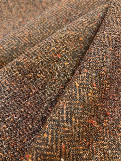 100 Wool Pastel Brown Tweed Herringbone — Benjamin Woollens