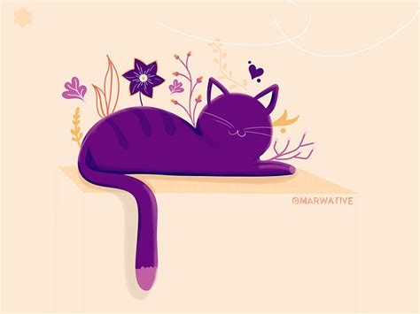 Purple Cat by Marwative on Dribbble