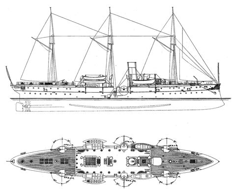 USS Yorktown (PG-1) Blueprint - Download free blueprint for 3D modeling