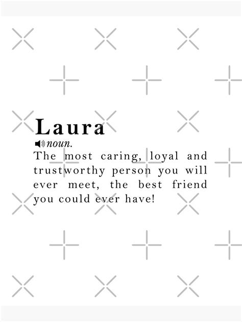 Laura Name Definition Meaning Poster For Sale By Peachyline Redbubble