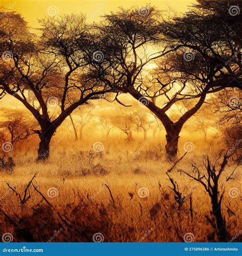 Forest Cover, African Savanna Landscape Stock Photo | CartoonDealer.com ...