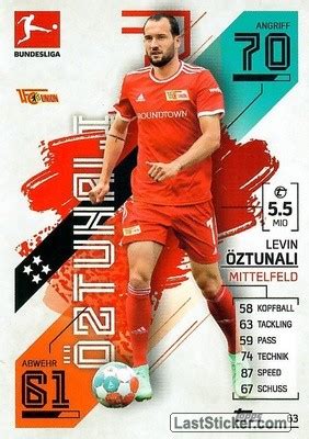 Card 63 Levin Öztunali Topps German Fussball Bundesliga 2021 2022