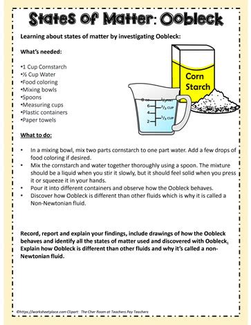 Lab On Oobleck Worksheets