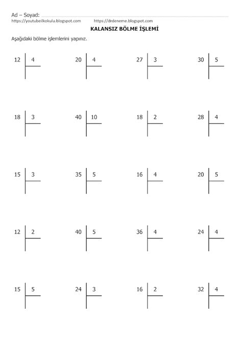 Sinif Kalansiz B Lme Lemler B Lme Matematik Matematik