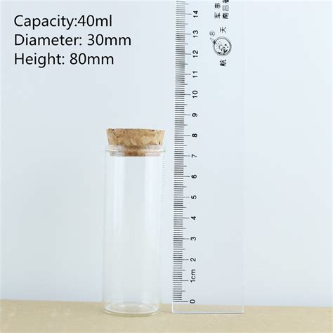 Piece Mm Ml Mini Glass Bottle Jar Test Tube Cork Stopper