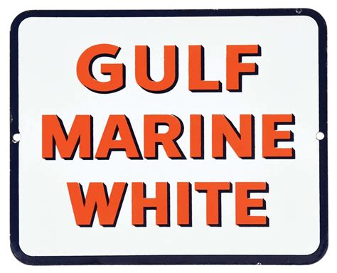 Lot Detail Gulf Marine White Gasoline Porcelain Pump Plate