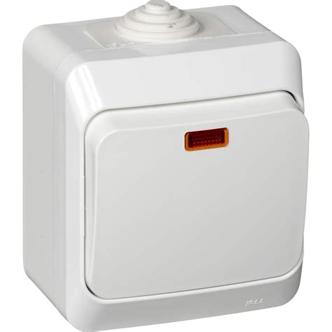 1-клавишный выключатель Systeme Electric Lexel Этюд Белый с подсветкой ...