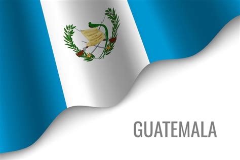 Ondeando La Bandera De Guatemala Vector Premium