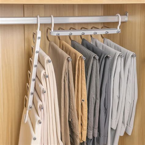 6 In 1 Pant Hanger For Clothes Organizer Multifunction Shelves Closet