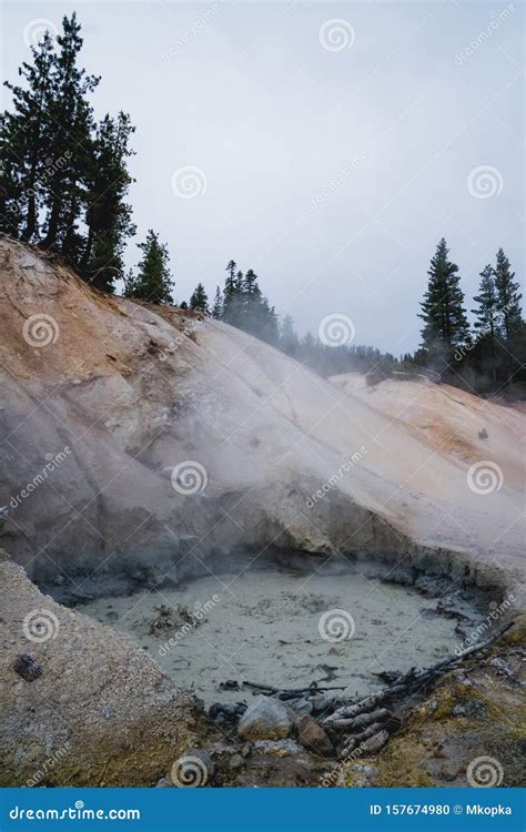 Close Up of a Bubbling Mud Pot in the Sulphur Works Area of Lassen ...