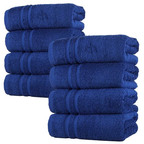 Hawmam Linen Royal Blue Hand Towels Set Of 8 16 X 29 100 Turkish