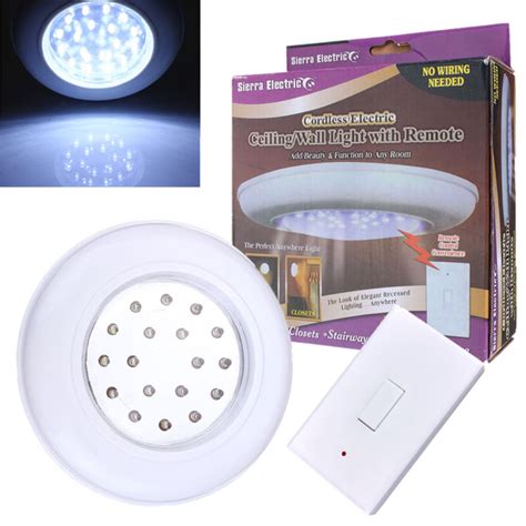 Battery-operate Wireless LED Night Light Remote Control Ceiling Light ...