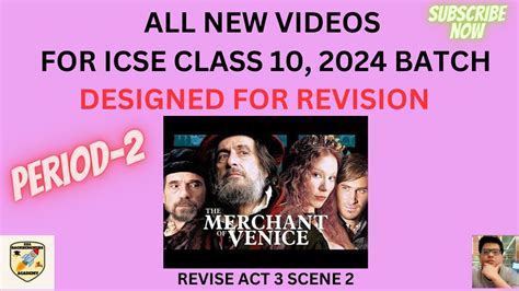 Merchant Of Venice Act Scene Revision Videos For Icse Class