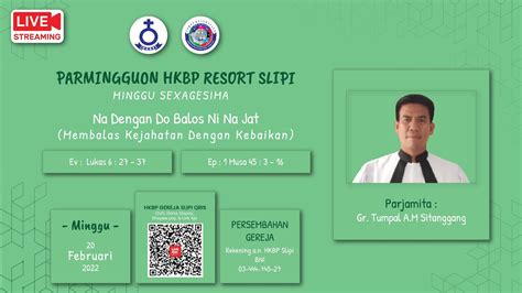 Hkbp Ressort Slipi Minggu Sexagesima Februari Youtube