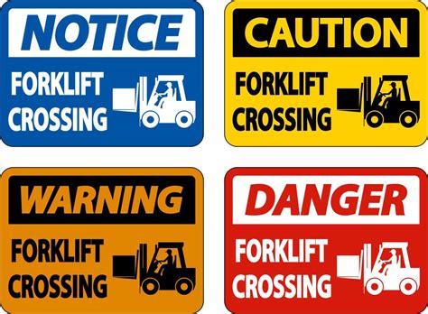 Forklift Crossing Sign On White Background 6548090 Vector Art at Vecteezy