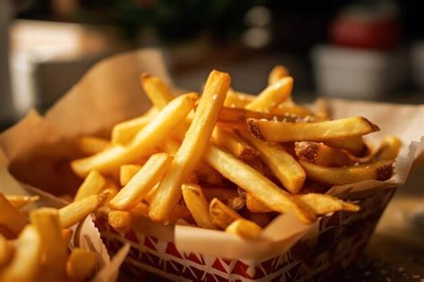 Premium Ai Image A Box Of French Fries Is On A Table