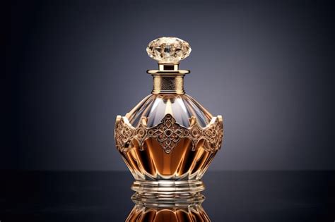 Premium Photo Generic Luxury Gold Perfume Mockup Glass Bottle