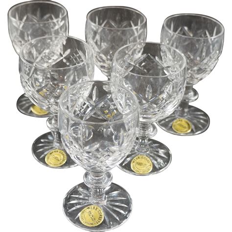 Lot Of 6 Old Webb Corbett Full Lead Crystal Port Glasses Sold On Ruby Lane