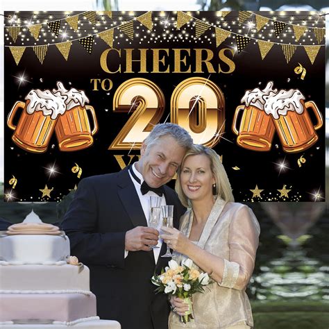 Buy Cheers To 20 Years Backdrop Banner For 20 Year Class Reunion