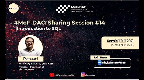 Mof Dac Sharing Session Introduction To Sql Youtube