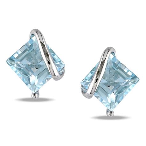 Shop Miadora Sterling Silver Sky Blue Topaz Stud Earrings On Sale