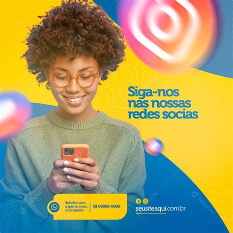 Social Media Siga Nos Nas Nossas Redes Sociais Energia Solar Psd