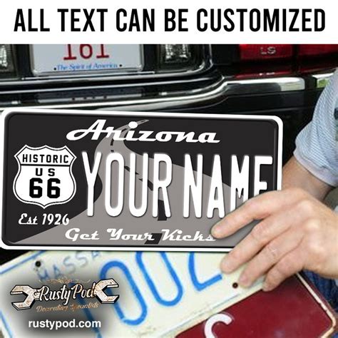 Personalized Route Hot Rod License Plate Rustypod Store