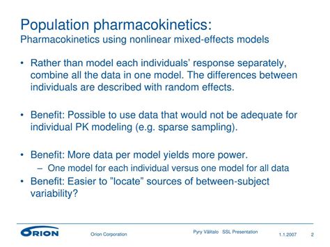 Ppt A Case Example Building A Population Pharmacokinetic Model For