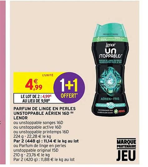 Promo Parfum De Linge En Perles Unstoppable A Rien D Lenor Chez